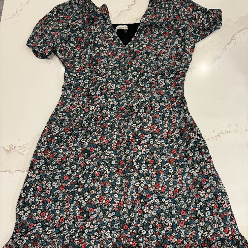 Abercrombie & Fitch Floral Mini Dress - Black and Red - OBO